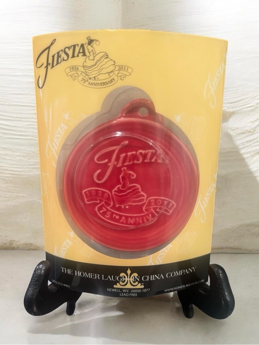 Fiesta 75th Anniversary commemorative ornament by Homer Laughlin.
